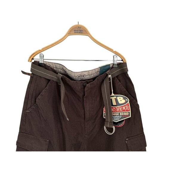 Vtg OTB Cargo Pants Brown Denim Carpenter Pants Hip Hop Baggy Skate - Picture 2 of 10